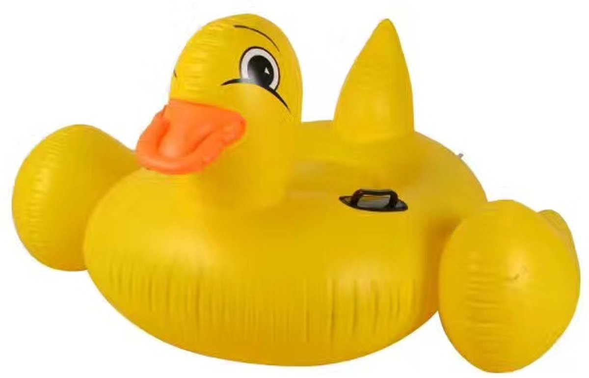 Rubber eendje / eend geel opblaasbaar | inflatable duck yellow | groot | Summer Fun | Water floating Row | 150*150*85CM